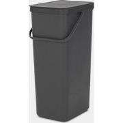 Sort & Go afvalemmer, 40 liter - Grey