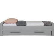 WOOOD Dennis Bed Incl. Lade/Lattenrol - Betongrijs - 53x219x95