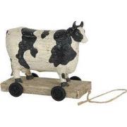 Clayre & Eef Beeld Koe 14x7x12 cm Wit Zwart Kunststof