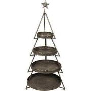 Clayre & Eef Etagère Kerstboom 102 cm Koperkleurig IJzer