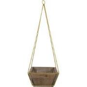 Clayre & Eef Bloempot 21x21x10/61 cm Bruin Hout
