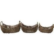 Clayre & Eef Opbergmand Set van 3 Ø 30x22x18 cm Bruin Rotan