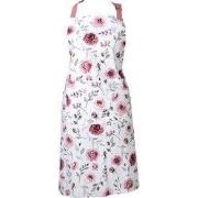 Clayre & Eef Keukenschort 70x85 cm Wit Roze Katoen Rozen