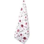 Clayre & Eef Theedoek Wit Roze Katoen Rozen