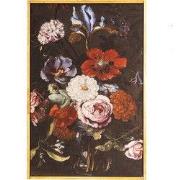 Clayre & Eef Schilderij 40x60 cm Zwart Rood Hout Bloemen