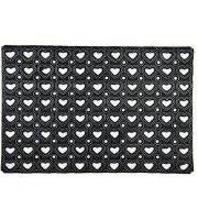 Clayre & Eef Deurmat 60x40 cm Zwart Rubber Harten