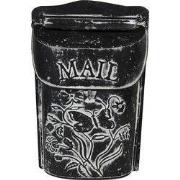 Clayre & Eef Brievenbus 22x7x33 cm Zwart Wit Metaal Bloemen