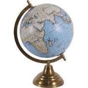 Clayre & Eef Wereldbol 22x33 cm Blauw Hout