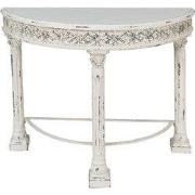 Clayre & Eef Sidetable 120x49x86 cm Wit IJzer Bloemen