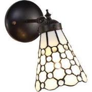 Lumilamp Wandlamp Tiffany 17x12x23 cm Wit Bruin Glas