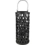 Clayre & Eef Windlicht Ø 19x40 cm Zwart Bamboe