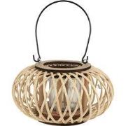 Clayre & Eef Windlicht Ø 23x12 cm Beige Bamboe