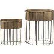 Clayre & Eef Bloempot Set van 2 Goudkleurig Metaal