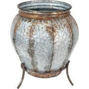 Clayre & Eef Vaas Ø 24x38 cm Grijs Bruin IJzer