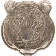 Clayre & Eef Decoratie schaal Tijger 19x19x2 cm Zilverkleurig Polyresi...