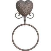 Clayre & Eef Handdoekhouder 16x5x28 cm Bruin IJzer Hart
