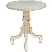 Clayre & Eef Bijzettafel Ø 65x73 cm Wit Hout