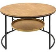 Clayre & Eef Salontafel Ø 81x52 cm Bruin Zwart Hout
