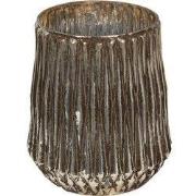 Clayre & Eef Theelichthouder Ø 18x21 cm Goudkleurig Glas