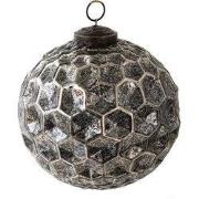 Clayre & Eef Kerstbal Ø 12 cm Zwart Glas