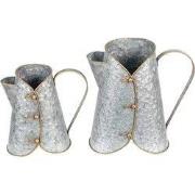 Clayre & Eef Decoratie Gieter Set van 2 Grijs Metaal