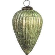 Clayre & Eef Kerstbal XL Ø 9 cm Groen Glas