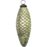 Clayre & Eef Kerstbal 16 cm Groen Glas