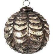 Clayre & Eef Kerstbal Ø 9 cm Bruin Glas