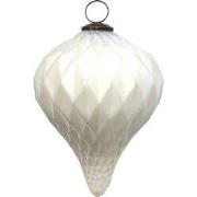 Clayre & Eef Kerstbal XL Ø 16 cm Wit Glas