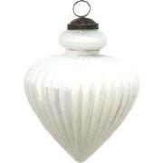 Clayre & Eef Kerstbal Ø 10 cm Wit Glas