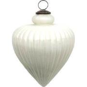 Clayre & Eef Kerstbal XL Ø 17 cm Wit Glas