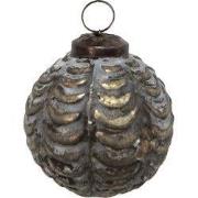 Clayre & Eef Kerstbal Ø 5 cm Bruin Glas