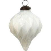 Clayre & Eef Kerstbal Ø 8 cm Wit Glas