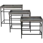 Clayre & Eef Plantenstandaard Set van 3 Grijs IJzer