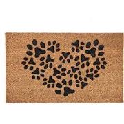 Clayre & Eef Deurmat 75x45 cm Bruin Zwart Kokos Hart