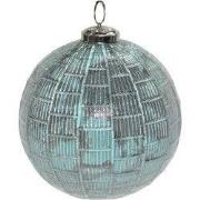 Clayre & Eef Kerstbal Ø 12 cm Turquoise Glas