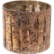 Clayre & Eef Theelichthouder Ø 15x13 cm Koperkleurig Glas