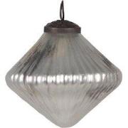 Clayre & Eef Kerstbal Ø 9 cm Zilverkleurig Glas