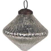 Clayre & Eef Kerstbal Ø 9 cm Zilverkleurig Glas