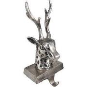 Clayre & Eef Haak Kerstsok Rendier 28 cm Zilverkleurig Aluminium