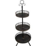 Clayre & Eef Etagère 3 laags 95 cm Zwart IJzer