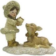 Clayre & Eef Beeld Kind 12 cm Goudkleurig Polyresin