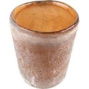 Clayre & Eef Theelichthouder Ø 7x10 cm Bruin Glas