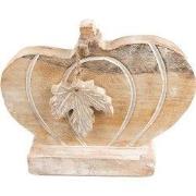 Clayre & Eef Decoratie Pompoen 29x6x22 cm Bruin Wit Hout