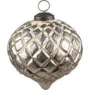 Clayre & Eef Kerstbal 9x9x9 cm Beige Glas