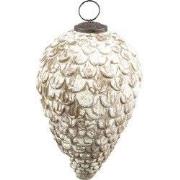 Clayre & Eef Kerstbal 12x12x20 cm Beige Bruin Glas