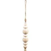 Clayre & Eef Kersthanger Ø 5x23 cm Beige Wit Hout
