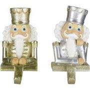 Clayre & Eef Haak Kerstsok Set van 2 Notenkraker 12 cm Goudkleurig Kun...