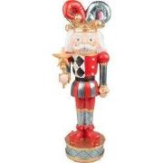 Clayre & Eef Beeld Harlekijn 38 cm Rood Blauw Kunststof