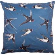Clayre & Eef Kussenhoes 45x45 cm Blauw Wit Polyester Vogels